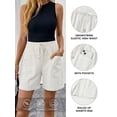 thumbnail image 4 of DOKOTOO Shorts for Woman Drawstring Rolled Up Shorts Summer Elastic Waist Casual Lightweight Shorts White L US12-14, 4 of 11