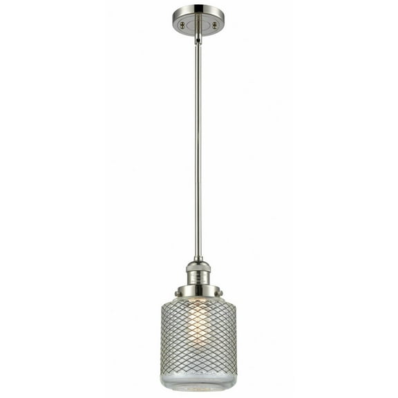 201S-PN-G262-Innovations Lighting-Stanton - 1 Light Stem Hung Mini Pendant In Industrial Style-12 Inches Tall and 6 Inches Wide-Polished Nickel