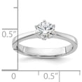 thumbnail image 5 of Sterling Silver Rhodium-Plated 5Mm Round Cz 6-Prong Engagement Ringsize 6 (Width 1.75 To 3) - Jbsp, 5 of 5