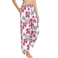 thumbnail image 2 of Uemuo Watercolor Flowers Pattern Women's Wide Leg Palazzo Lounge Pants with Pockets Light Weight Loose Comfy Casual Pajama Pants-Large, 2 of 9