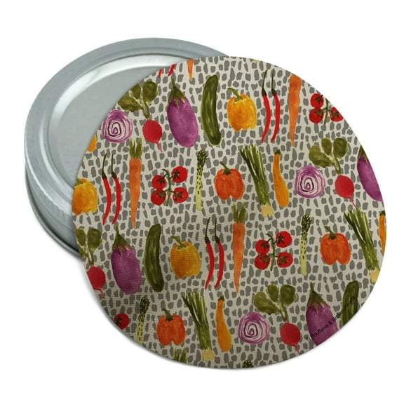 Veggin Veggies Vegetables Pattern Round Rubber Non-Slip Jar Gripper Lid Opener