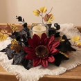 thumbnail image 5 of CuiLiyq Halloween Sunflower Candle Ring, Artificial Mixed Maple Leaf Table Wreath, Fireplace Mantel Centerpiece, Dining Table Decor, Holiday Party Ornament, 5 of 9