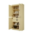 thumbnail image 3 of Palace Imports 100% Solid Wood Kitchen Pantry Storage Cabinet with Doors, Adjustable Shelves and 2-Drawers, Yellow, 3 of 8