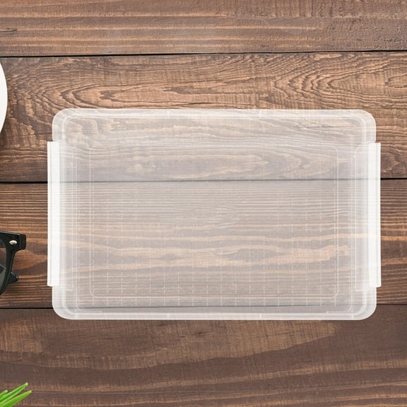 LOLIPPYY A4 Plastic File Storage Box with Lid, White Document Protector and Magazine Organizer for Office and Home