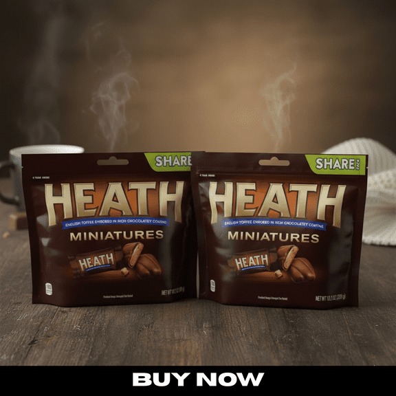 HEATH Miniatures Chocolatey English Toffee Candy Share Pack, 10.2 oz Bags (Pack of 2)