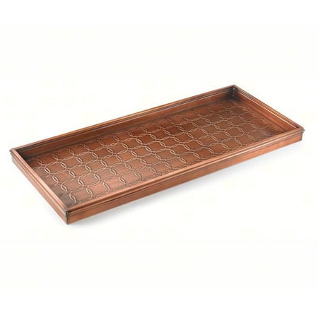 Multi Purpose Boot Shoe Tray Raised Relief Copper Steel Entryway