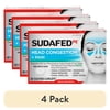 (4 pack) Sudafed PE Non-Drowsy Head Congestion + Pain Relief Caplets, 20 Ct
