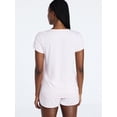thumbnail image 4 of Joyspun Women's Lightweight Short Sleeve Sleep Tee and Shorts Set, 2-Piece, Sizes XS-3X, 4 of 6