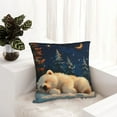 thumbnail image 6 of Fuzoiu Starry Sky Sleep White Bear Print Square Pillow Cover,Hidden Zipper Design,Luxury Square Pillow Case, Throw Pillow,Couch Cushion-16"x16", 6 of 7