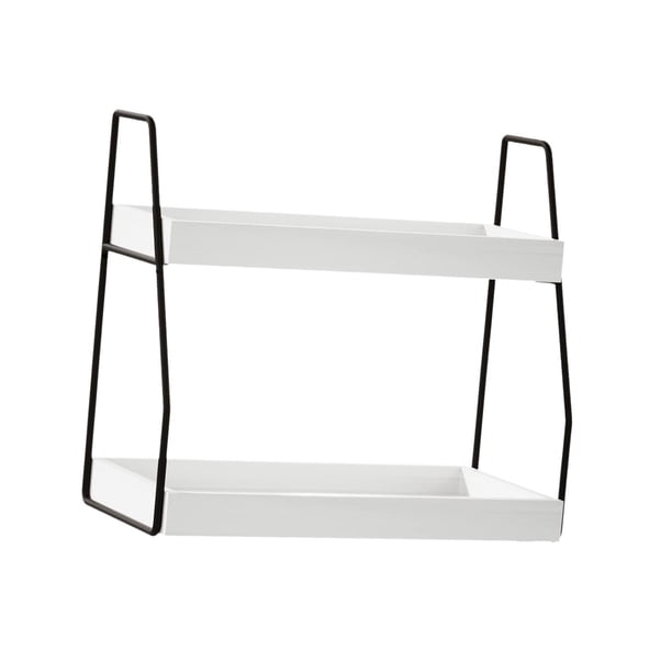 Organizador de encimera para baño, organizador de Perfume, bandeja de tocador, bandeja organizadora de cosméticos resistente, 2 niveles para mostrador negro