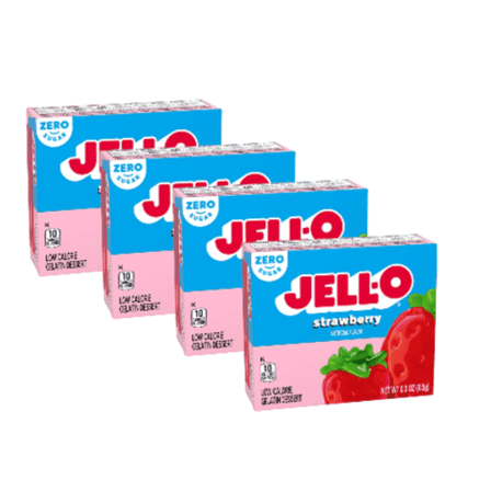 Jell-O Sugar Free Gelatin Dessert, Strawberry, 0.3 Ounce Pack of 4-5776175105