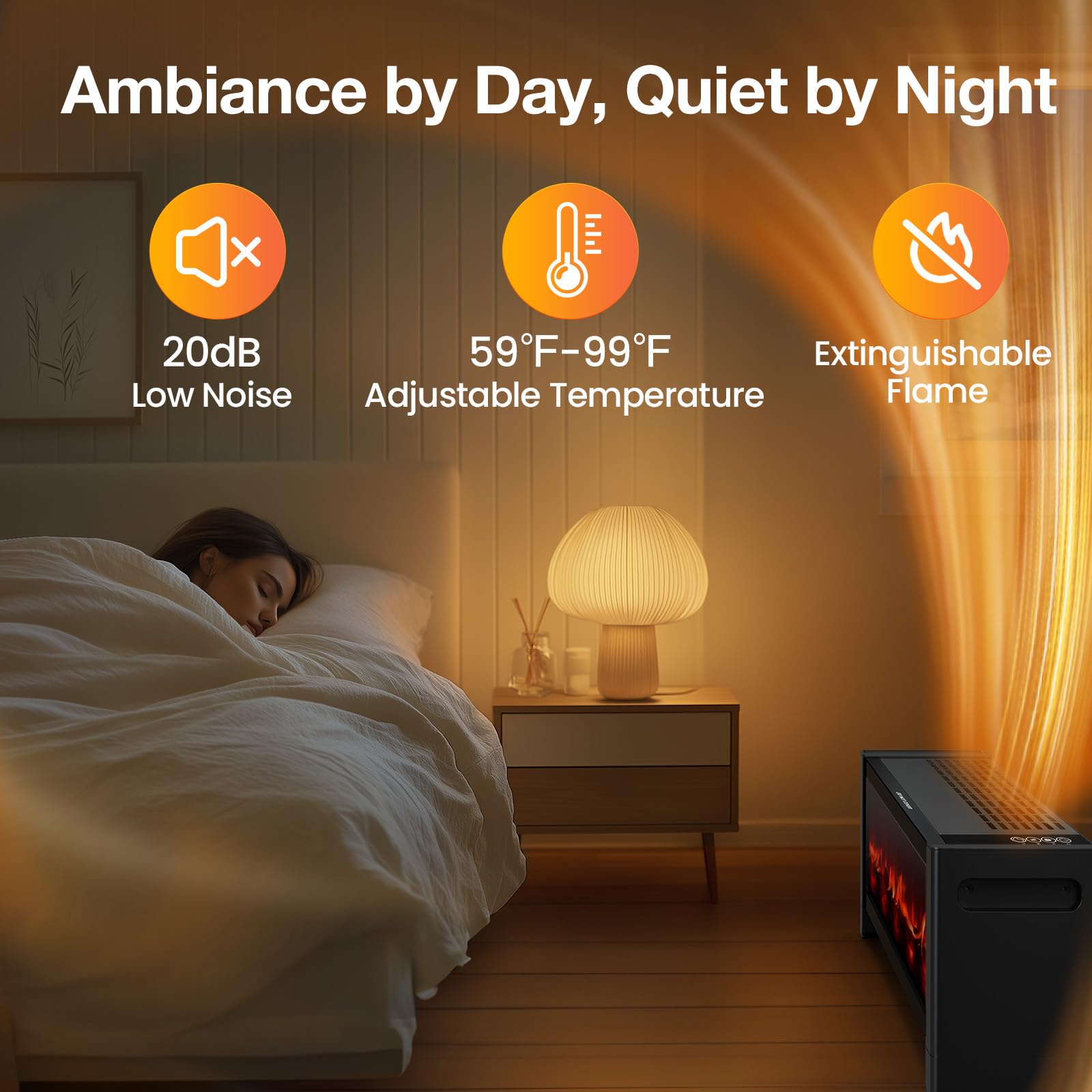Airo Comfort 33-Inch 1500W Electric Baseboard Heater with Remote and Adjustable Thermostat