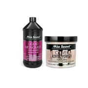Mia Secret - Liquid Monomer 32oz. & Cover Acrylic Powder Natural 8oz. - Combo