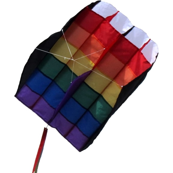 In the Breeze 2974 — Rainbow Stripes 5.0 Parafoil Kite, Packable Frameless Single Line Kite
