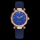 thumbnail image 3 of Elegante reloj de cuarzo con correa de piel sintética para mujer, esfera redonda, reloj de pulsera de aleación (azul), 3 of 3