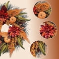 thumbnail image 4 of YOHAVEN Thanksgiving Wreath 20" Large Fall Pumpkin Door Hanging Autumn Harvest Decorations Grapevine Front Door Wall Garland for Home Porch Indoor Outdoor Decor, 4 of 5