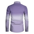 thumbnail image 4 of GrmtClth Button Up Shirt Men Long Sleeve Slim Fit Dress Shirt Vintage Soft Gradient color Casual Shirts Light Purple XL, 4 of 5