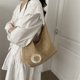 thumbnail image 2 of Bolsa De Hombro Bolso de mano para mujer, bolsos de paja, bolso de mano de verano, bolso grande de playa tejido (marrón) Tmvgtek Para Estrenar, 2 of 5