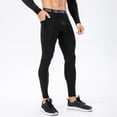 thumbnail image 3 of Men Compression Pants Autumn Winter Sports Fitness Running Pants Basketball Workout Tights Gym Training Leggings With Pocket GRAY S, 3 of 6