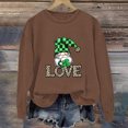 thumbnail image 2 of VBTAPA Womens St Patrick's Day Sweatshirt Funny Holiday Pullover Tees Irish Lucky Shamrock Clover Printed Long Sleeve Crewneck Tops Coffee L, 2 of 4