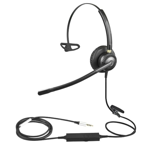 CF71 Single ear Phone Headset with Mic Noise Canceling Soft Earpad for Customer Service Telemarketing Telephone Headset