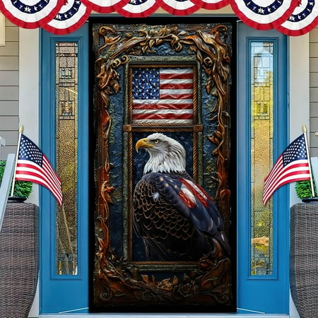 

Naittoop Clearance 2024! Retro American Independence Day Cloth Door Decoration And American Flag Bedroom Door Curtain Background Cloth
