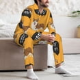 thumbnail image 7 of Naloa Corgi Men’s Pajamas Set - Long Sleeve Button Down Sleep Shirt and Pajama Bottoms Sleepwear Set-Medium, 7 of 7