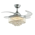 thumbnail image 4 of HOOMEDELIER 36 in. LED Indoor Chrome Crystal Chandelier with Fan , Retractable Ceiling Fan with Light and Remote for Living Room, 4 of 10