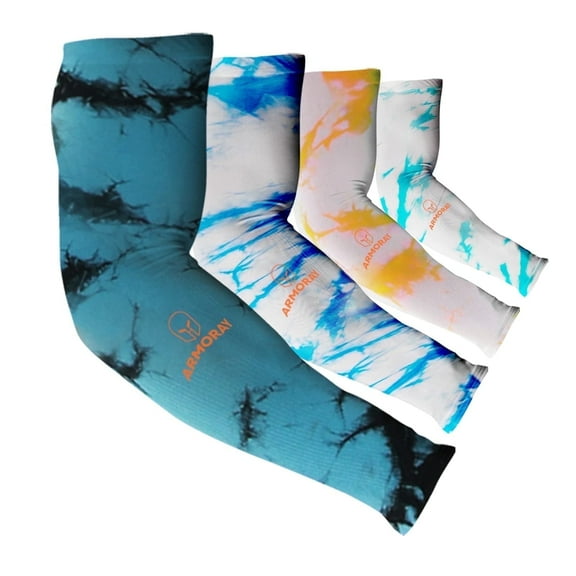 ARMORAY Arm Sleeves for Men or Women Basketball Golf Running Football Cycling (Ink Collection 4 Pair)