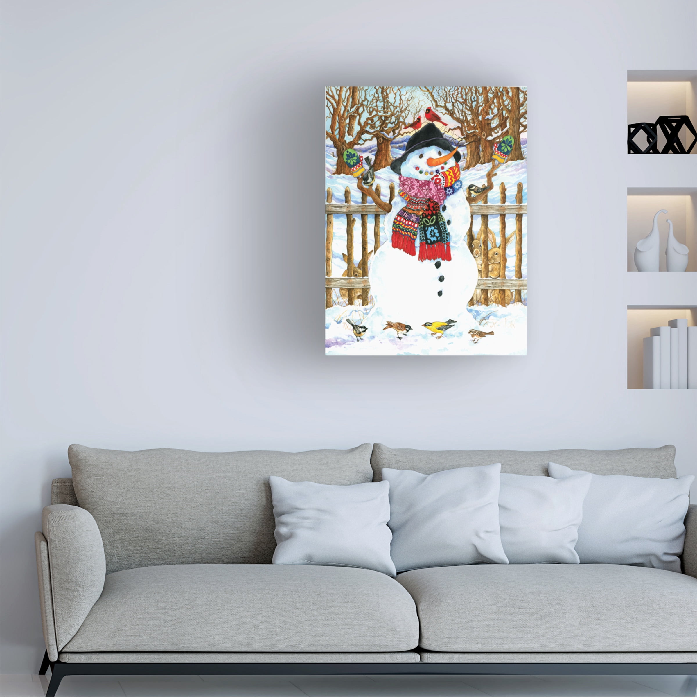 Wendy Edelson 'Winter Snowman' Canvas Art