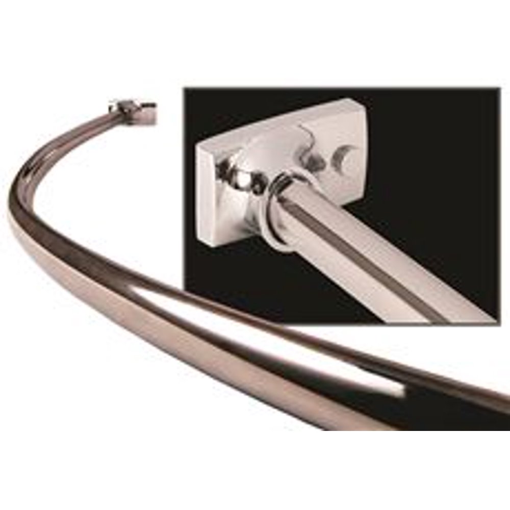 Wingits Contour Oval Curved Shower Rod For New Construction, 5 Ft