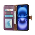 thumbnail image 4 of ELEHOLD Wallet Case for Apple iPhone 17, Shockproof Flip PU Leather Zipper Cash Slot Credit Card Slot Anti-Scratch Shock-Absorbent Case Cover With Crossbody Wrist Strap,Purple, 4 of 12
