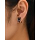 thumbnail image 1 of Lindos pendientes sencillos de gatito. Los pendientes creativos desmontables cuentan con un lindo diseño de gatito., 1 of 6