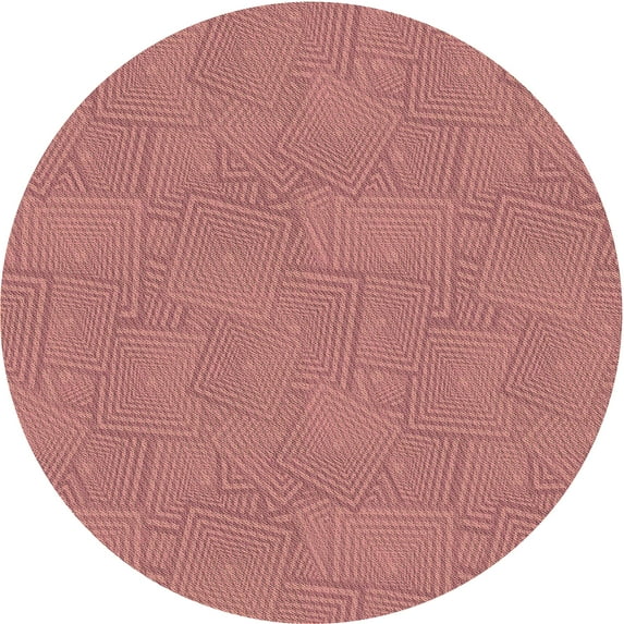 Ahgly Company Machine Washable Indoor Round Transitional Red Area Rugs, 6' Round