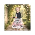thumbnail image 4 of Sunny Fashion Girls Dress 2 Piece Set Rose Black Striped Knit Cropped Cardigan Retro Soft Family Daily 4-5 Years, 4 of 8