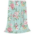 thumbnail image 2 of Fotbe Vintage Floral Manta de Franela Acolchonada con Estampado, Súper Suave y Esponjosa, Extra Grande para Sofá, Cama, Uso Todo el Año-80"x60", 2 of 7