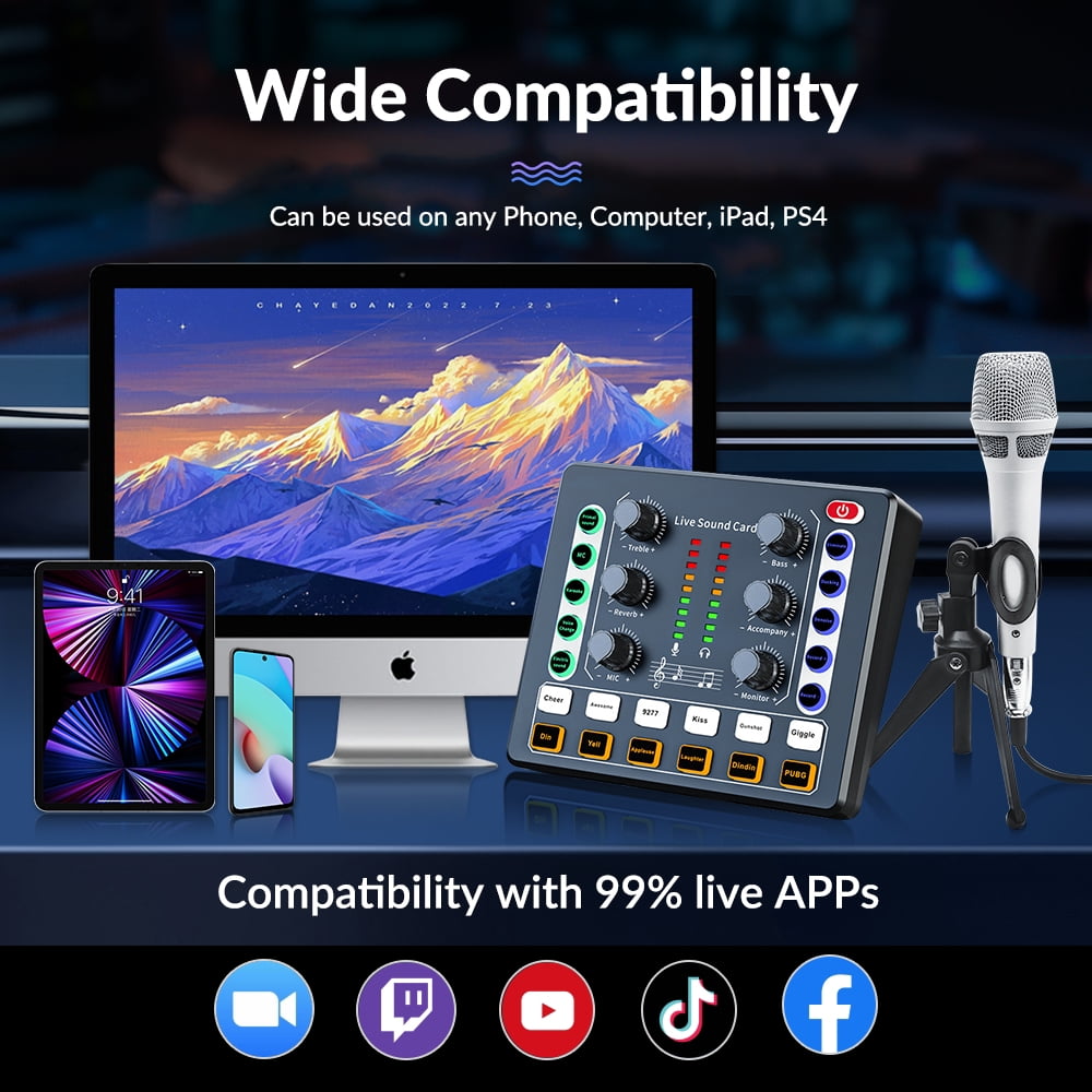 Podcast Equipment Bundle, Recording Studio Package Perfect for Recording, Broadcasting, Live Streaming, M8 Voice Changer with BM-800 Microphone, Black