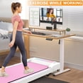 thumbnail image 3 of 2-in-1 Under Desk Treadmill Walking Pad – Portable Walking Jogging Machine with Handle Remote Control & LED Display for Home Office Pink, 3 of 10