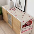 thumbnail image 4 of Valentine's Day Table Runner - 70 Inch Long, Kitchen Dining Table Runner Dresser Scarves, Red Roses Car Love Hearts Romantic Burlap Farmhouse Decor for Coffee Tables Wedding Party Banquet, 4 of 8