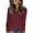 Wine, variant on Lenpel Women's Fall Sweaters Soft Casual V Neck Long Sleeve Solid Color Ribbed Knit Shirts Pullover Tunic Tops