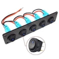 thumbnail image 3 of Universal 5 Gang Rocker Switch Panel Control Blue LED For Car Boat Truck RV 12V, 3 of 4