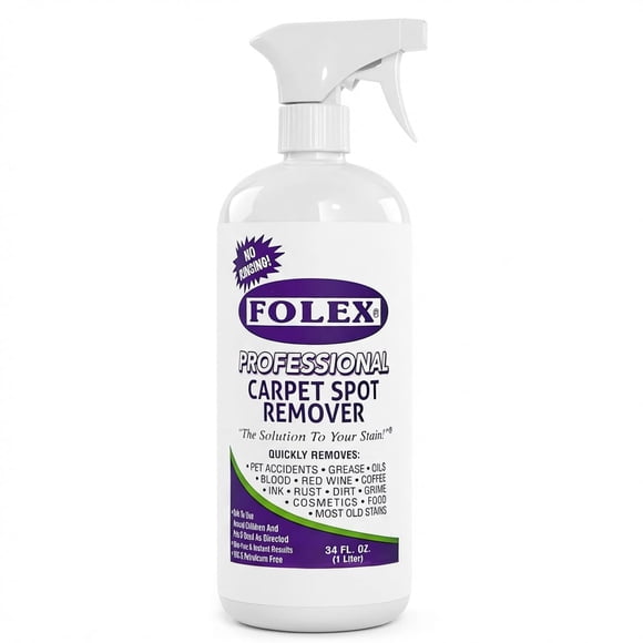 FOLEX - Professional Carpet Cleaner Spray 34 oz - Pet Stain Removal - Instant Stain Removal - No Rinsing Required - Safe for Pets - Works on All Fabr