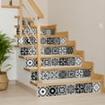 thumbnail image 5 of Mi Alma Floral Black White Tile Stickers - Removable Vinyl 4x4, 24 pcs, 5 of 11
