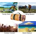 thumbnail image 5 of Large Picnic Blanket 3-Layer Thickening Soft Camping Blankets Waterproof,Machine Washable Beach Mat for Outdoor Travel Hiking Park Concerts or Family Party (Orange Boho - 77x79 inches), 5 of 6