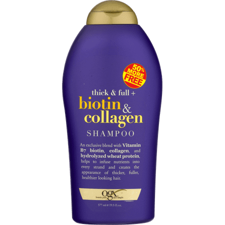OGX Thick & Full Biotin & Collagen Shampoo, 19.5 (Best Shampoo For Thick Asian Hair)