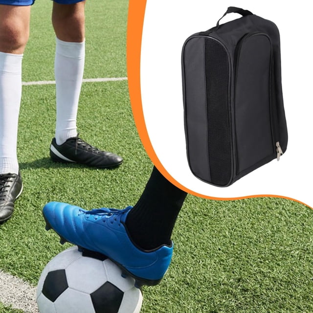 Bolsa para zapatos de fútbol, bolsa para zapatos con asa, cierre de cremallera, organizador portátil para almacenamiento de botas de fútbol, bolsa