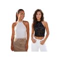 thumbnail image 3 of LMLYSoH Women's Halter Neck Lace Tops Sleeveless Open Back Slim Fit Tank Tops Summer Shirts, 3 of 9