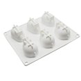 thumbnail image 3 of Pan para hornear con mousse de conejo 3d de 6 cavidades, molde de silicona de conejo de pascua para postre francés, loción de jabón, barra de loción para cupcakes, gelatina, gelatina, bandeja de cubit Feliz Sencillez, 3 of 5