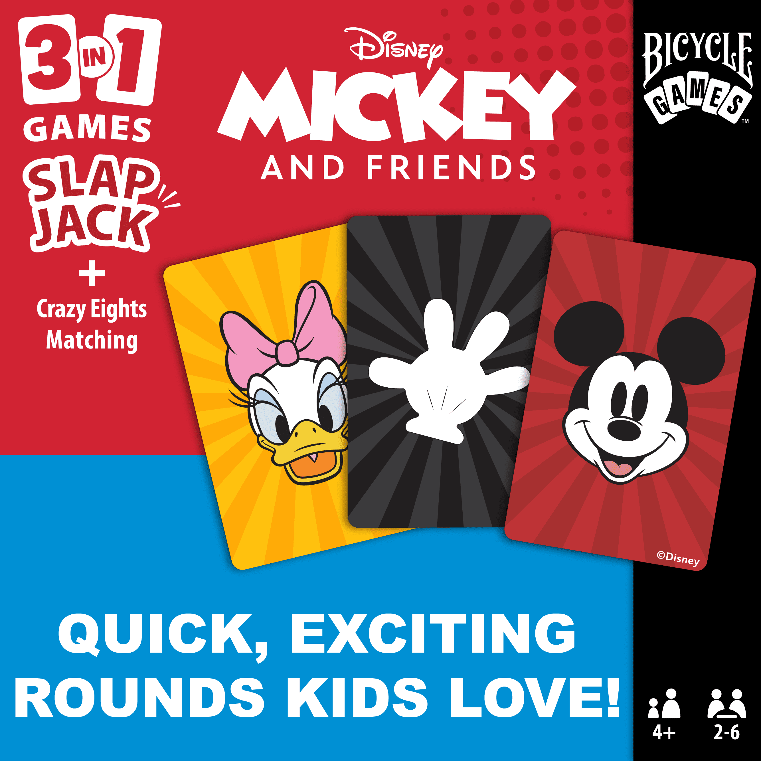 Bicycle Disney Mickey and Friends 3 in 1 (Matching/Crazy Eights/Slap Jack)