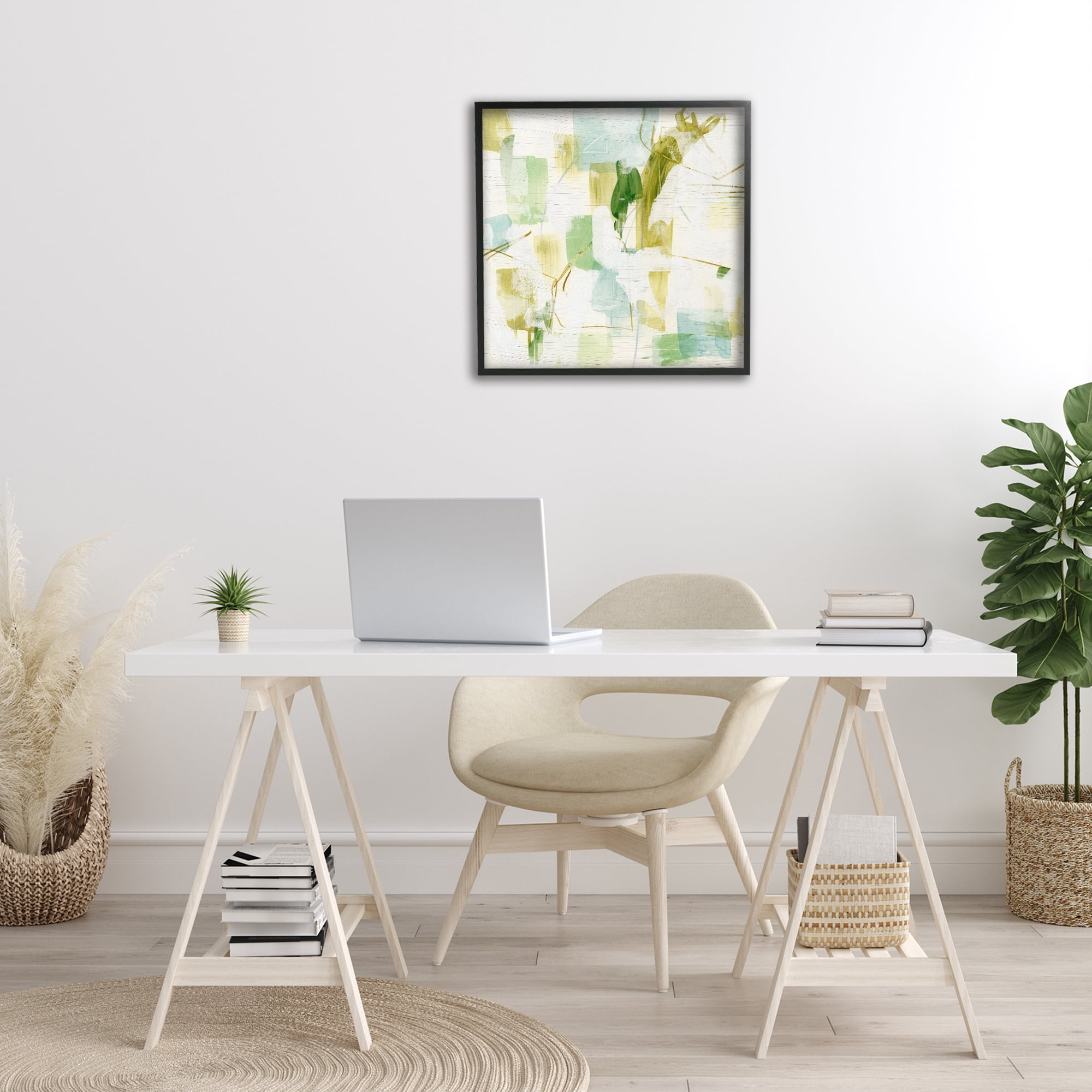 Stupell Industries Chaotic Abstract Expression Abstract Painting Black Framed Art Print Wall Art, 24 x 24